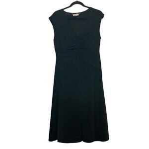 Woman's Maggy London Size 16 Black Dress Rouching at waist (040)